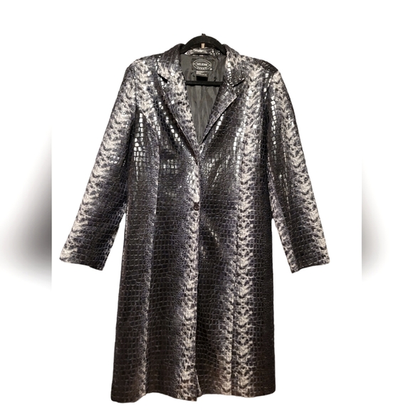 60s faux-snakeskin trench coat - halle bros